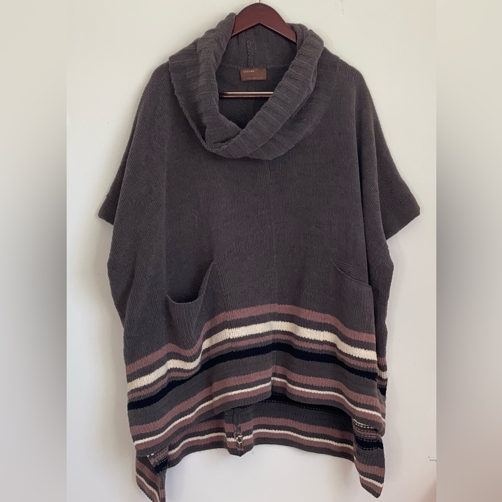 Kerisma Green Cowell Neck Poncho Sweater – One Size Fits All